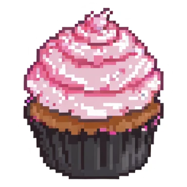 A cupcake with pink icing sticker