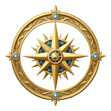 ornate compass rose badge. sticker