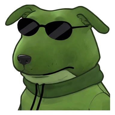 Dog wearing ski mask sticker