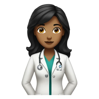 tan girl doctor with black hair  sticker