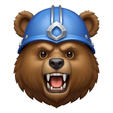 Bear wearing blue horned helmet growling sticker