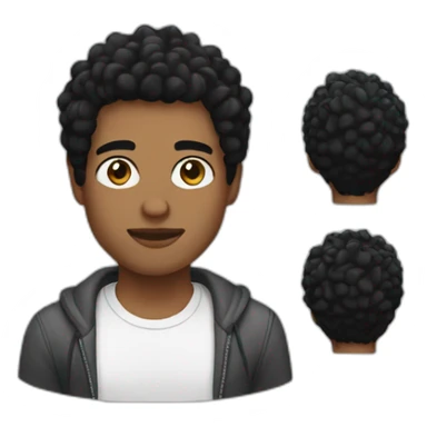 pixel verbal designer black hair sticker