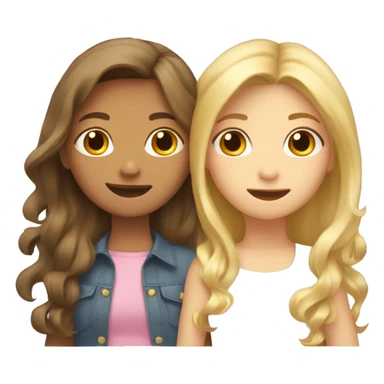 Hugs two girls one with blond long hair and the other one with short brown hair  sticker