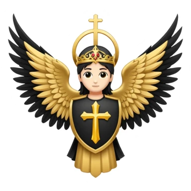 holy saint emblem with black wings sticker
