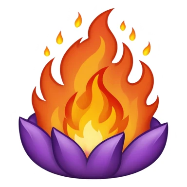 plain purple no orange color fire sticker
