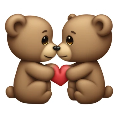 two teddy bears kissing sticker