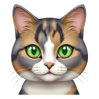 Grey calico cat with green eyes sticker