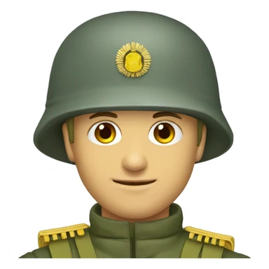 Ukrainian soldiers have in hand Russian hat  sticker