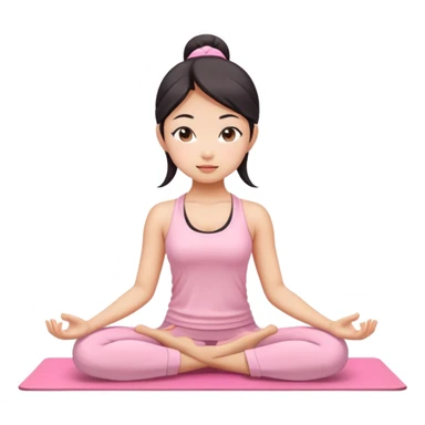 asian yoga girl light pink clothes  sticker