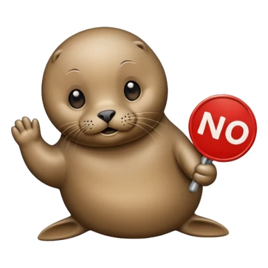 seal holding no sign sticker