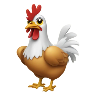 Chicken answering a phone call sticker