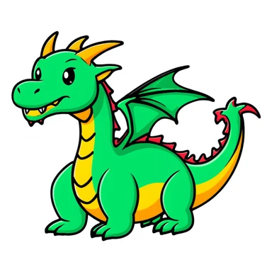 three-headed dragon Gorynych cartoonish sticker style sticker