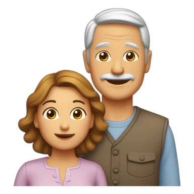 pareja de abuelos, hombre canoso sticker