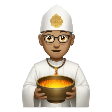 man dressed as a priest, with a tibetan bowl  sticker