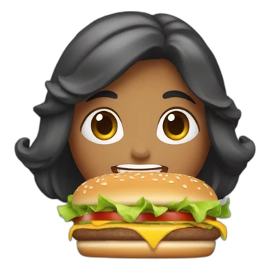 Miss réunion qui mange un burger sticker