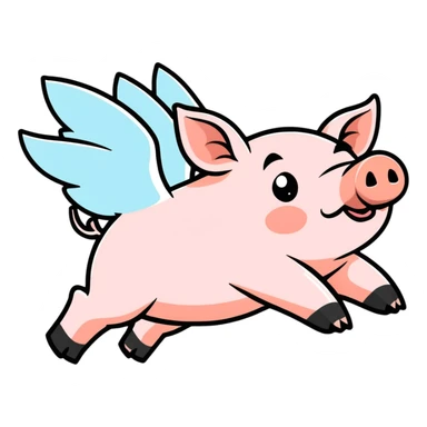 Pig flying  sticker