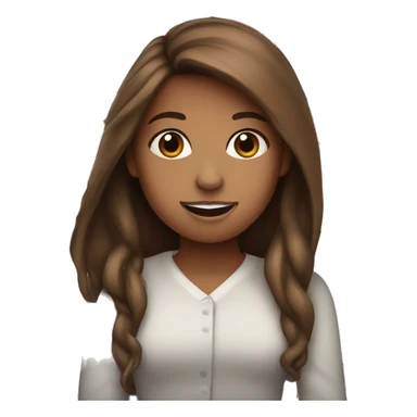 long brown haired girl with UK flag  sticker