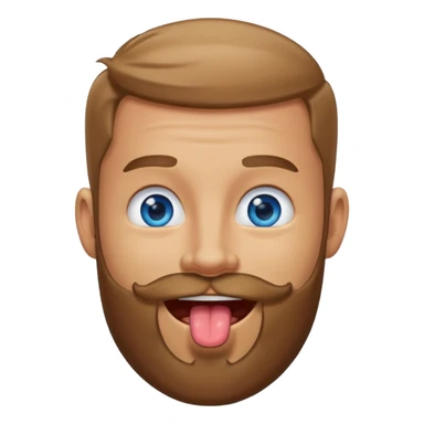 Man with beard sticking tongue out sticker