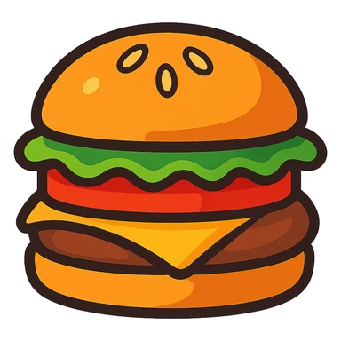 cartoon hamburger sticker