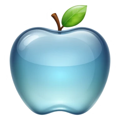 transparent clear apple shaped, shiny and translucent glass style sticker