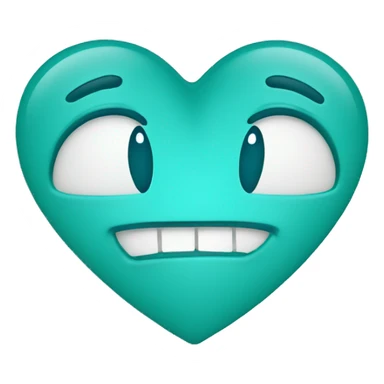 Smiling turquoise heart sticker