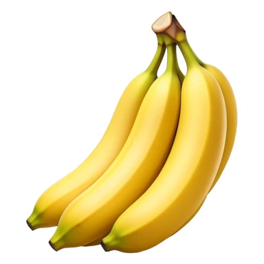 Cinematic bright yellow banana, smooth peel with gentle curves, slightly ripened, stacked in a charming bunch, warm glowing background, soft and inviting. sticker