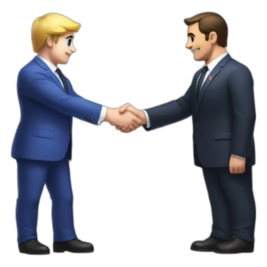 Nintendo Kirby shaking hands with Macron sticker