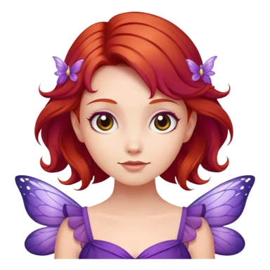 fairy with plums red hair wearing purple  sticker