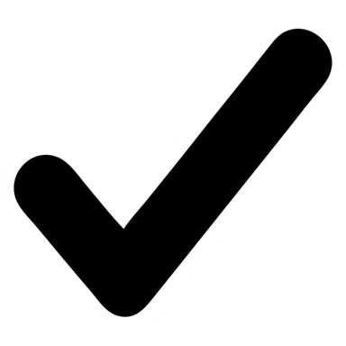 white heavy check mark, solid icon style, filled green check mark, simple and bold sticker