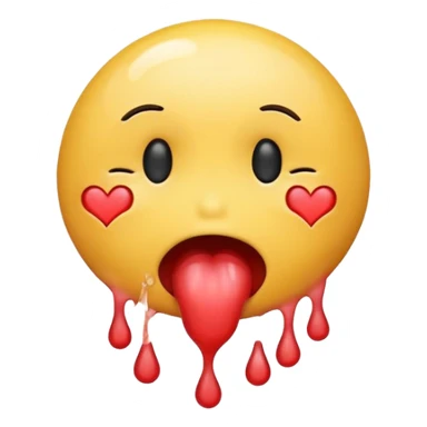 sad smiley vomiting hearts sticker