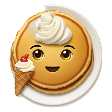 Pancake with ice cream sticker