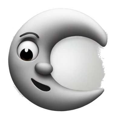 Crescent moon with crazy face  sticker