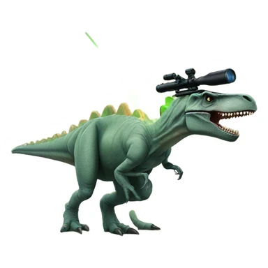 Dinosaur with two laser snipers sticker