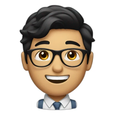 Barber boy with glasses and black hair sticker