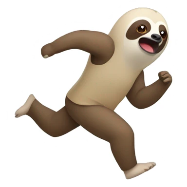 a sloth out of breath while running  sticker