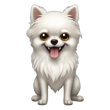 white-pomeranian zombie custom sticker