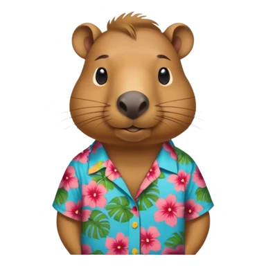 capybara with hawaiian shirt sticker