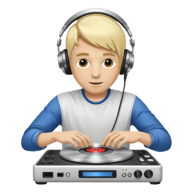 White dj blonde hair scratching the disk sticker