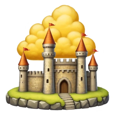 cloud yellow castle sticker