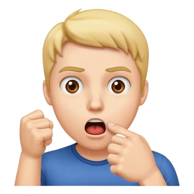 Gasping emoji with fist in front of mouth sticker