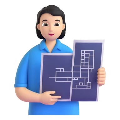 person holding a blueprint sticker