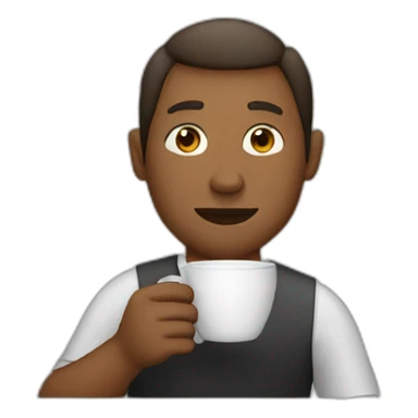 man drinking a cup of coffee sticker