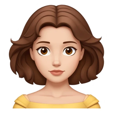 extremely simple belle headshot, shoulders and above only, minimal brown hair, very few details sticker