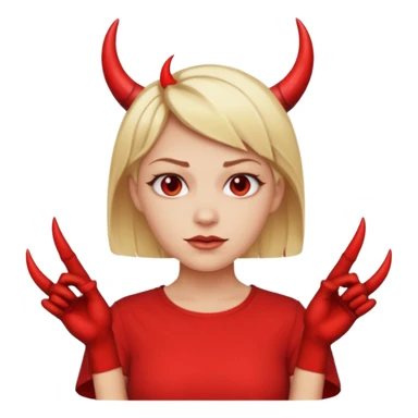 blonde short hair devil with shirt sticker