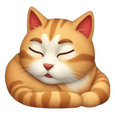 Sleepy cat red sticker