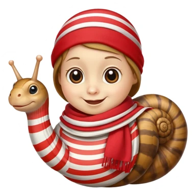 French snail with a striped shirt and scarf sticker