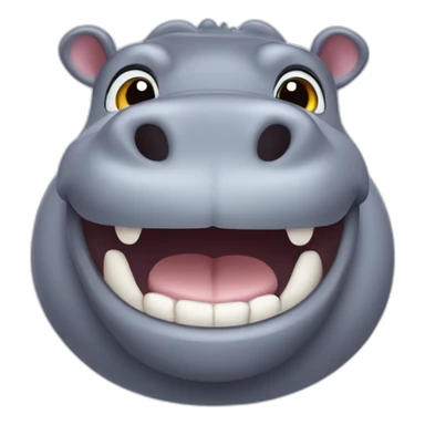 Hippopotamus with a shining smile sticker