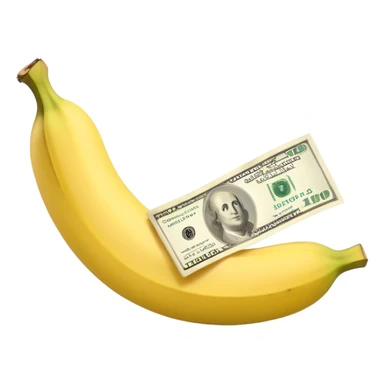 Peeled Banana with dollars inside sticker
