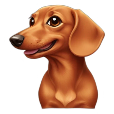 Happy red tan mini dachshund  sticker
