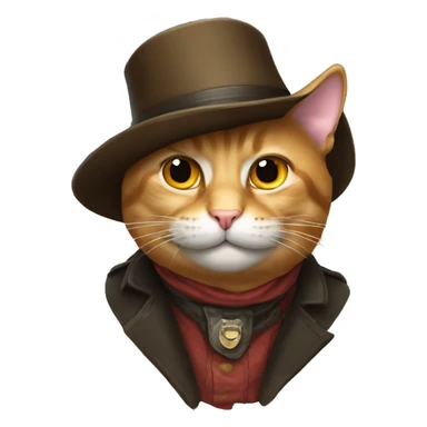 Cat head with ten gallon hat sticker